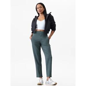 Athleta Endless High Rise Pant Eden Dark Teal Stretch Travel Elevated Casual 10